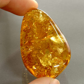 Âmbar laranja natural 30,46ct, transparente, transparente/translúcido