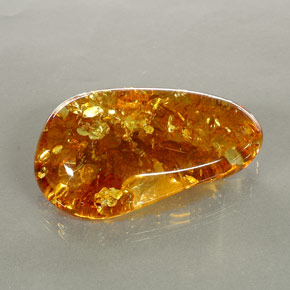 Âmbar laranja natural 34,34ct, transparente, transparente/translúcido