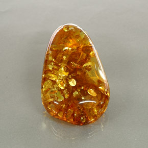 Âmbar laranja natural 34,34ct, transparente, transparente/translúcido