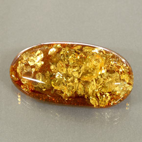 Âmbar laranja natural 25,46ct, transparente, transparente/translúcido