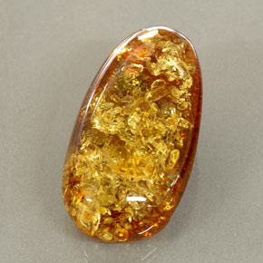 Âmbar laranja natural 25,46ct, transparente, transparente/translúcido