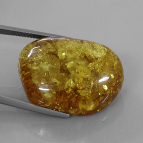 Âmbar laranja natural 25,63ct, transparente, transparente/translúcido