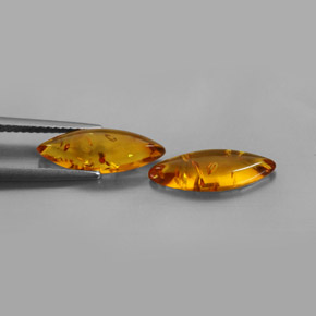 Pedras preciosas de âmbar laranja natural de  ct, transparente, transparente/translúcido