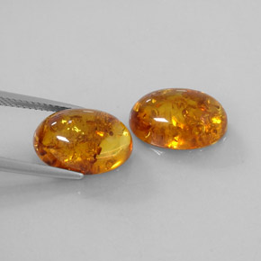 Pedras preciosas de âmbar laranja natural de  ct, transparente, transparente/translúcido