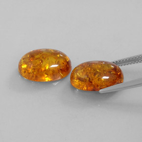 Pedras preciosas de âmbar laranja natural de  ct, transparente, transparente/translúcido