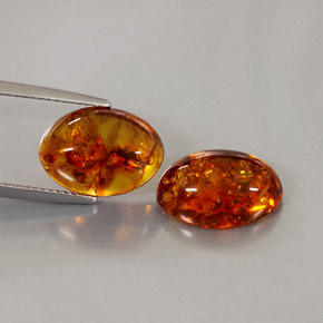 Pedras preciosas de âmbar laranja natural de  ct, transparente, transparente/translúcido
