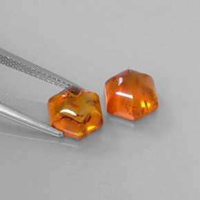 Pedras preciosas de âmbar laranja natural de  ct, transparente, transparente/translúcido