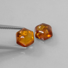 Pedras preciosas de âmbar laranja natural de  ct, transparente, transparente/translúcido