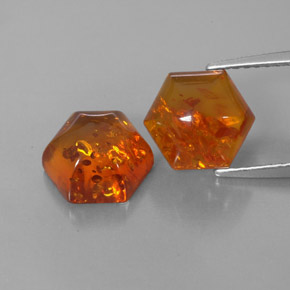 Pedras preciosas de âmbar laranja natural de  ct, transparente, transparente/translúcido