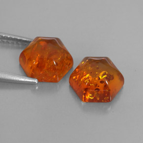 Pedras preciosas de âmbar laranja natural de  ct, transparente, transparente/translúcido