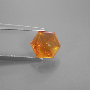 Âmbar laranja natural 0,83ct, transparente, transparente/translúcido