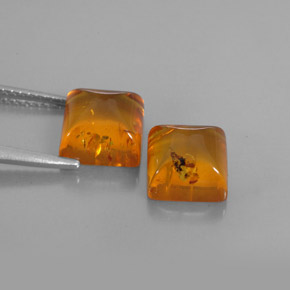 Pedras preciosas de âmbar laranja natural de  ct, transparente, transparente/translúcido