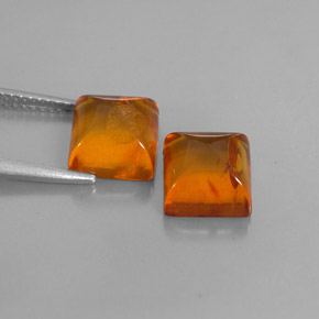 Pedras preciosas de âmbar laranja natural de  ct, transparente, transparente/translúcido