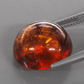 Âmbar laranja natural 6,16ct, transparente, transparente/translúcido