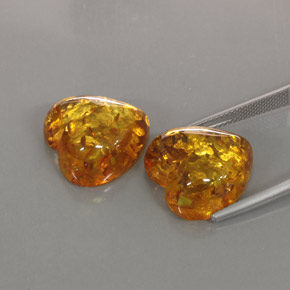 Pedras preciosas de âmbar laranja natural de  ct, transparente, transparente/translúcido