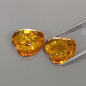Pedras preciosas de âmbar laranja natural de  ct, transparente, transparente/translúcido