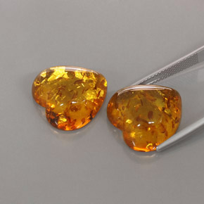 Pedras preciosas de âmbar laranja natural de  ct, transparente, transparente/translúcido