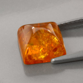 Âmbar laranja natural 1,21ct, transparente, transparente/translúcido