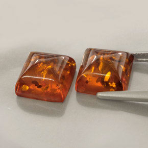 Pedras preciosas de âmbar laranja natural de  ct, transparente, transparente/translúcido