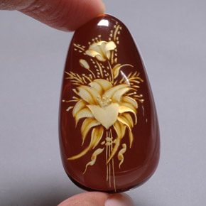 Âmbar marrom natural 28,54ct, transparente, transparente/translúcido