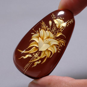 Âmbar marrom natural 28,54ct, transparente, transparente/translúcido