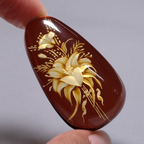 Âmbar marrom natural 28,54ct, transparente, transparente/translúcido