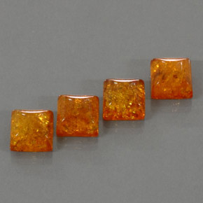 Pedras preciosas de âmbar laranja natural de  ct, transparente, transparente/translúcido