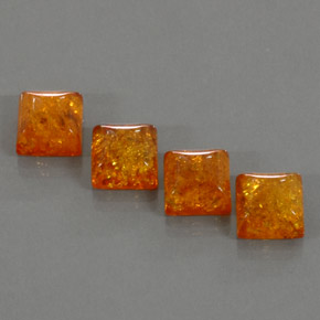 Pedras preciosas de âmbar laranja natural de  ct, transparente, transparente/translúcido
