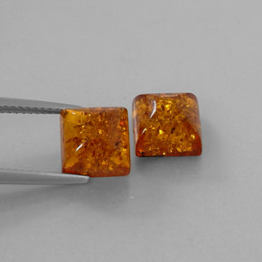Pedras preciosas de âmbar laranja natural de  ct, transparente, transparente/translúcido