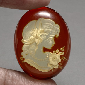 Âmbar laranja natural 23,16ct, transparente, transparente/translúcido