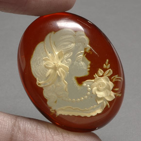 Âmbar laranja natural 23,16ct, transparente, transparente/translúcido