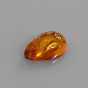 Âmbar laranja natural 2,61ct, transparente, transparente/translúcido