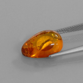 Âmbar laranja natural 2,61ct, transparente, transparente/translúcido