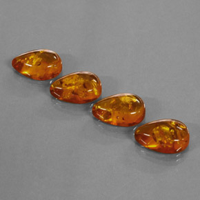 Pedras preciosas de âmbar laranja natural de  ct, transparente, transparente/translúcido