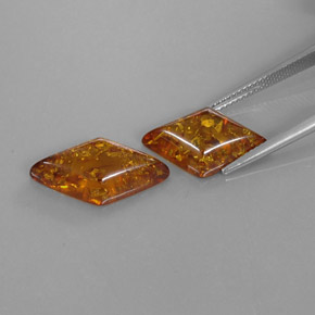 Pedras preciosas de âmbar laranja natural de  ct, transparente, transparente/translúcido