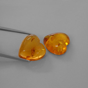 Pedras preciosas de âmbar laranja natural de  ct, transparente, transparente/translúcido