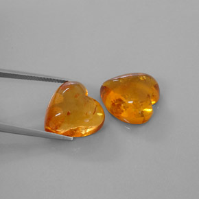 Pedras preciosas de âmbar laranja natural de  ct, transparente, transparente/translúcido