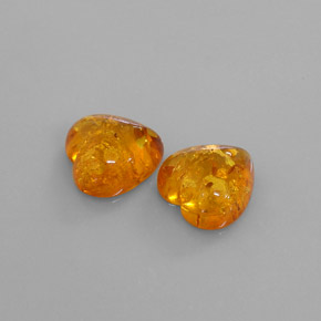Pedras preciosas de âmbar laranja natural de  ct, transparente, transparente/translúcido