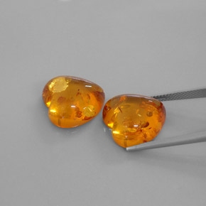 Pedras preciosas de âmbar laranja natural de  ct, transparente, transparente/translúcido