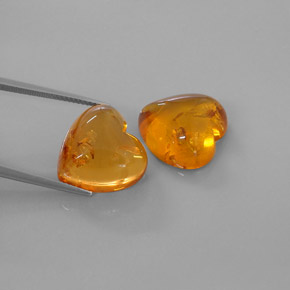 Pedras preciosas de âmbar laranja natural de  ct, transparente, transparente/translúcido