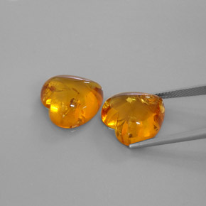 Pedras preciosas de âmbar laranja natural de  ct, transparente, transparente/translúcido