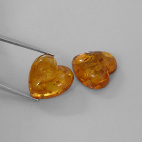 Pedras preciosas de âmbar laranja natural de  ct, transparente, transparente/translúcido