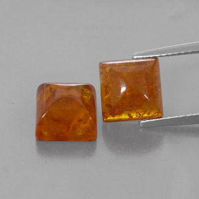 Pedras preciosas de âmbar laranja natural de  ct, transparente, transparente/translúcido