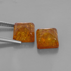 Pedras preciosas de âmbar laranja natural de  ct, transparente, transparente/translúcido