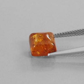 Âmbar laranja natural 1,32ct, transparente, transparente/translúcido