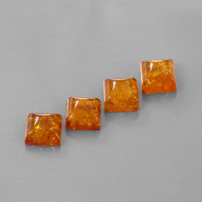 Pedras preciosas de âmbar laranja natural de  ct, transparente, transparente/translúcido