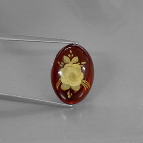Âmbar laranja natural 3,92ct, transparente, transparente/translúcido