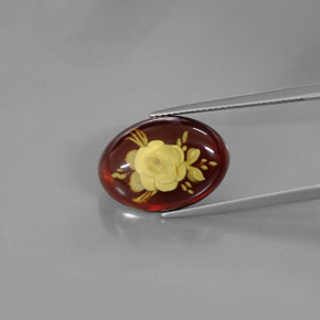 Âmbar laranja natural 3,92ct, transparente, transparente/translúcido