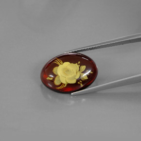 Âmbar laranja natural 3,92ct, transparente, transparente/translúcido