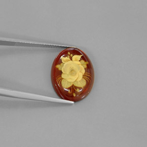 Âmbar laranja natural 4,09ct, transparente, transparente/translúcido